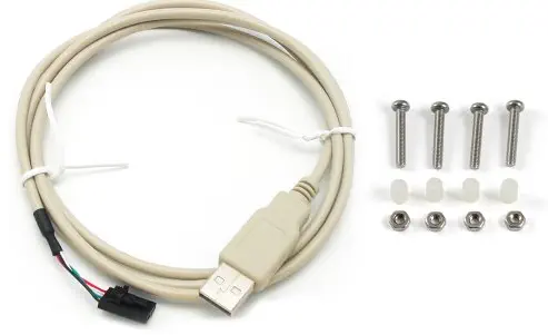 USB Cable and Screws for PhidgetCircularTouch - Parts cropped