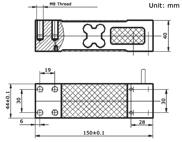 Single Point Load Cell - 500kg (C3) - Dimensions