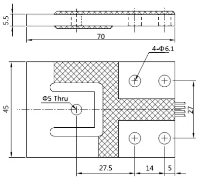 Platform Load Cells - 150kg Matched Set of 4 - Dimensions
