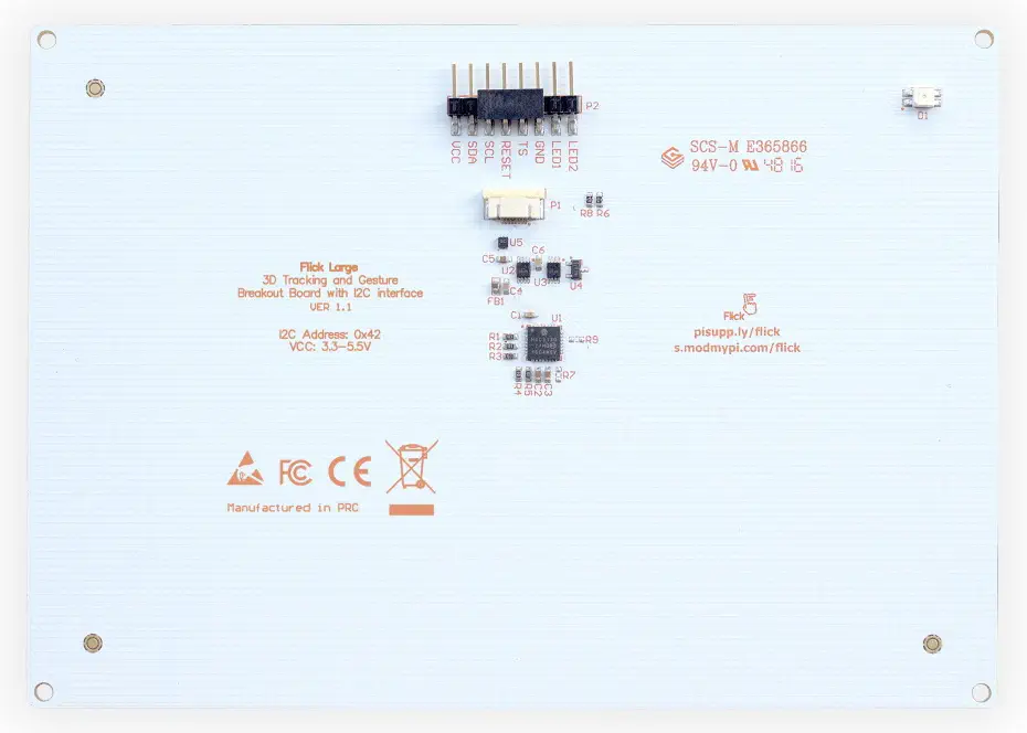 Flick Large 3D Tracking & Gesture Module- Click to Enlarge