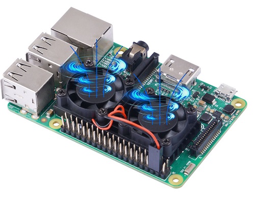 Kit de Ventilador y Disipadores de Calor de Aluminio con Cinta Térmica de 3M para Raspberry Pi 3/2 Modelo B / B +
