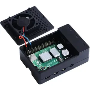 Boîtier ABS 52Pi avec Ventilateur et Radiateurs pour Raspberry Pi 4 B (Noir)