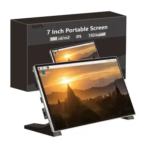 Moniteur Portable 7 pouces 1024x600 IPS Display 60Hz pour RPi Windows PC (Sans Touch)