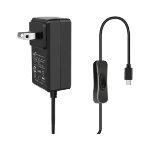 Adaptador de Corriente 5V 3,6A c/ Enchufe US y Cable con Interruptor de 52Pi