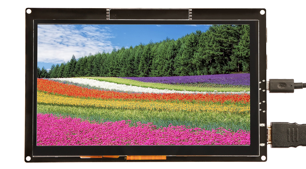 7-Zoll Kapazitiver Touchscreen 1.024 x 600 HDMI - Zum Vergrößern klicken