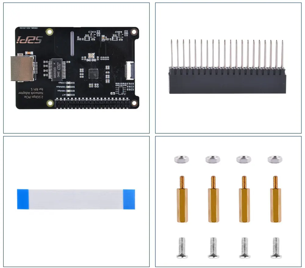 52Pi PCIe 2.5Gbps Netzwerkadapter für Raspberry Pi 5