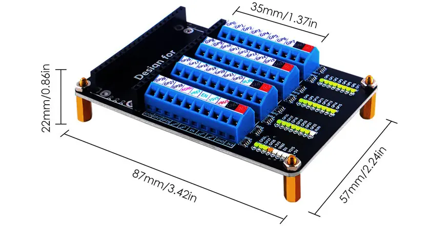 52Pi Screw Terminal Board for Raspberry Pi Pico/Pico W