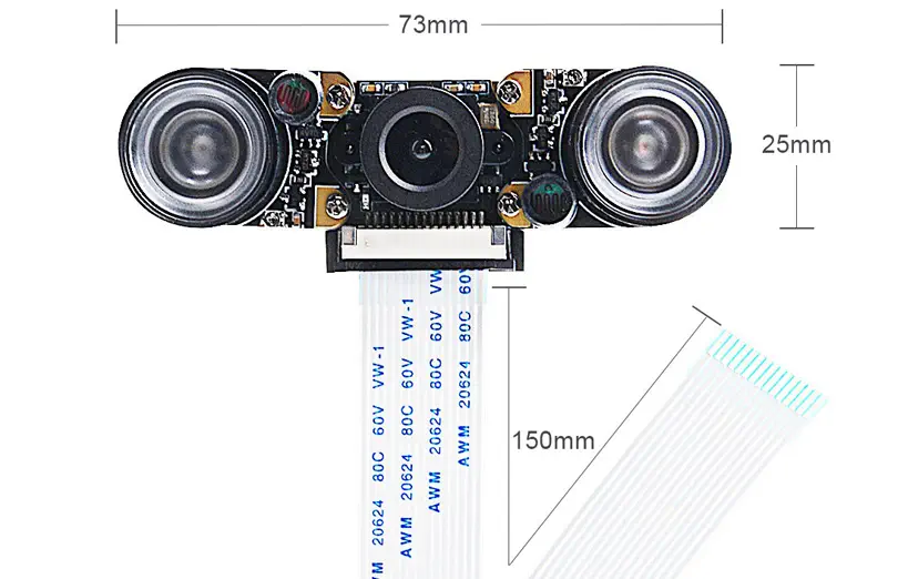 Night Vision Camera Module 5MP OV5647 w/ Adjustable Focus for Raspberry Pi