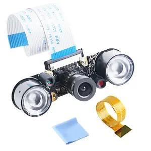 Module de caméra vision nocturne 5MP OV5647 avec focus ajustable pour Raspberry Pi