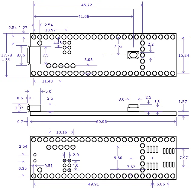 Placa USB Teensy Versión 4.1 s/ Ethernet