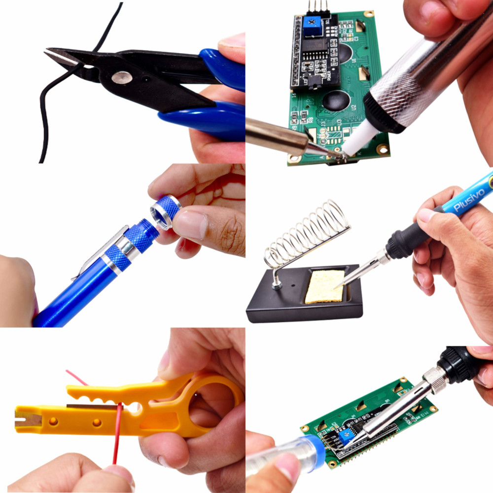 Plusivo Soldering Kit w/ Diagonal Wire Cutter (EU Plug) - Click to Enlarge