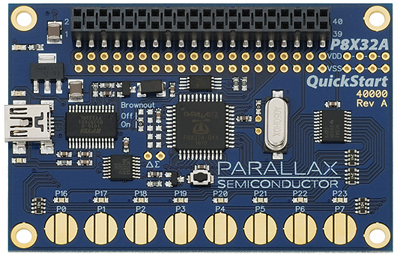 Parallax Propeller P8X32A Microcontroller QuickStart- Click to Enlarge