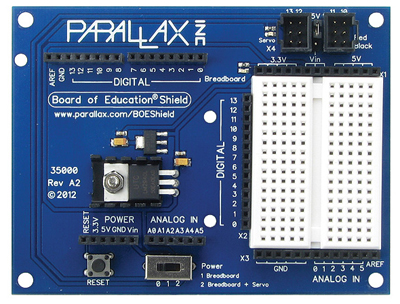 Parallax Board of Education Shield for Arduino- Click to Enlarge