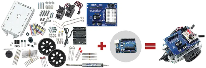 Kit de Robótica Parallax Boe-Bot para Arduino (Sin Arduino) - Haz click para ampliar