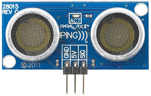 Sensor Ultrasónico Parallax PING- Haga clic para ampliar