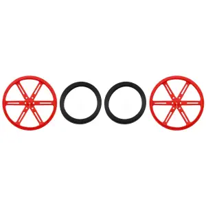 Pololu Roue 90×10mm Paire - Rouge