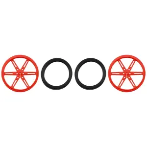 Pololu Roue 80×10mm Paire - Rouge