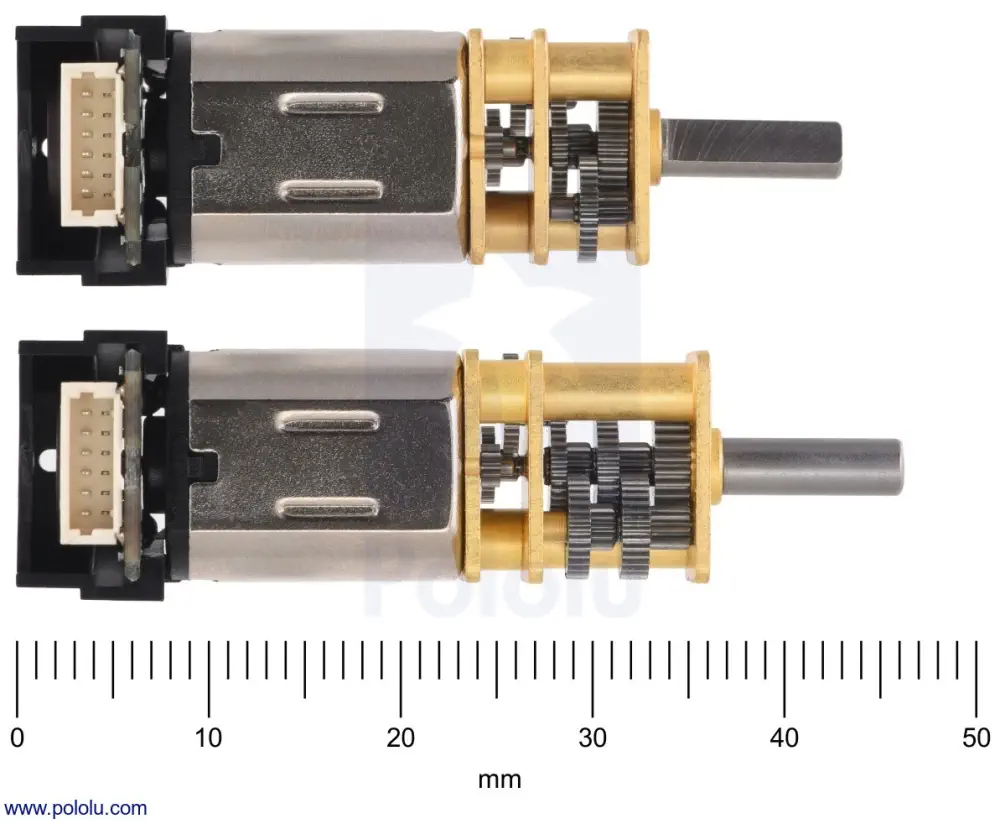 1000:1 Micro Metal Gearmotor LP 6V - Dimensions