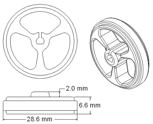 Pololu Wheel 32 x 7mm Black (Pair)