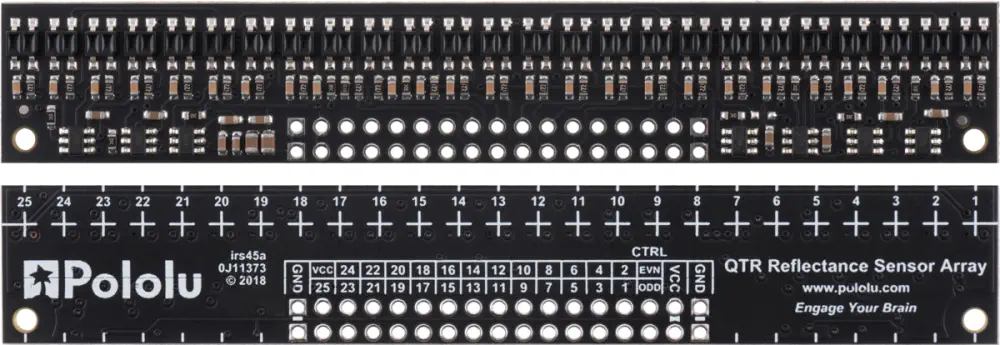 QTR-HD-25RC Reflectance Sensor Array: 25-Channel, 4mm Pitch, RC Output - Parts