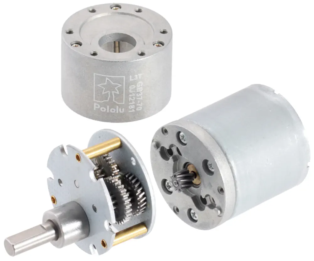 70:1 Metal Gearmotor 37Dx54L mm 24V Helical Pinion - Parts