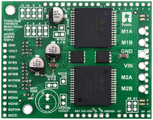 Placa Dual Controlador de Motor VNH5019 para Arduino Pololu - Haz click para Ampliar