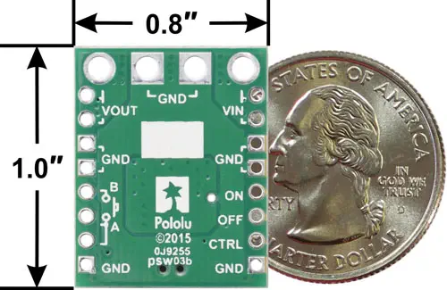 Gros bouton d'alimentation 4,5-40 Vcc, 8 A avec protection contre les inversions de tension - Cliquez pour agrandir