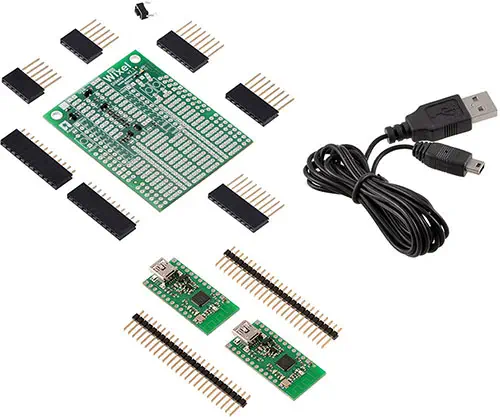 Wixel Shield v1.1 for Arduino (w/ Wixel Pair and USB cable)- Click to Enlarge