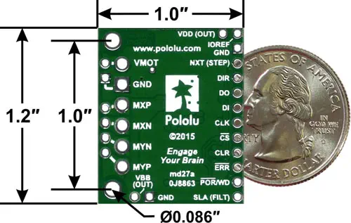 AMIS-30543 Stepper Motor Driver Carrier- Click to Enlarge