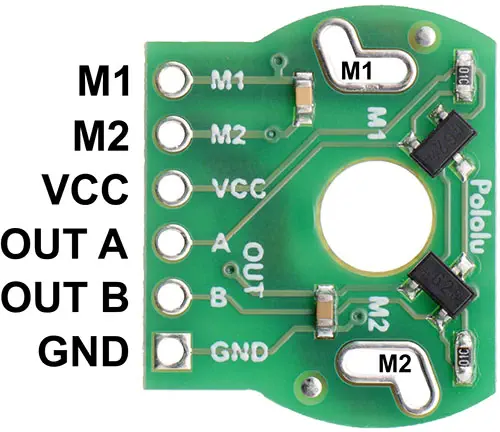 Magnetic Encoder Pair Kit for Mini Plastic Gearmotors (12 CPR, 2.7-18V)- Click to Enlarge