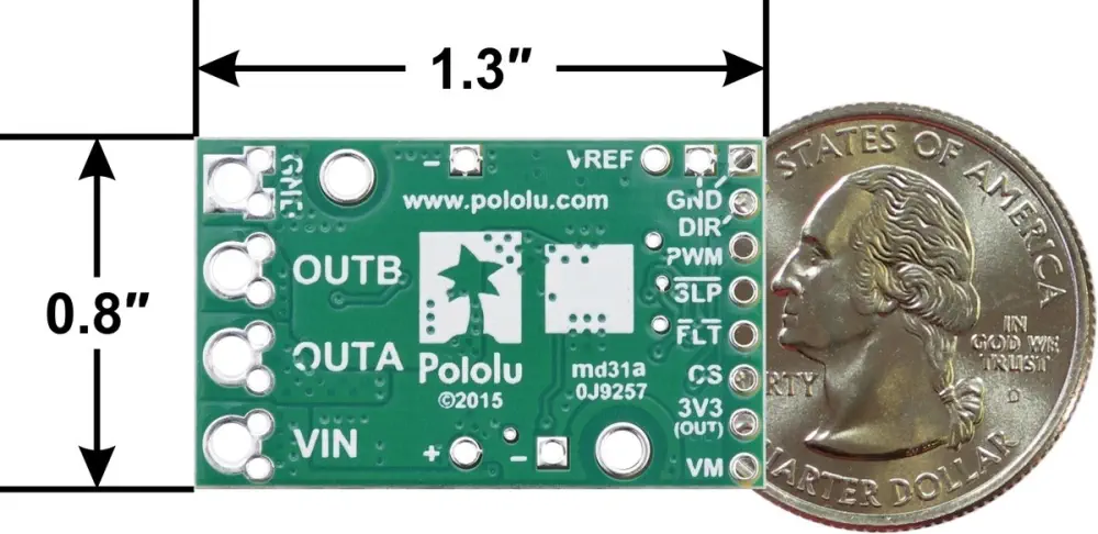  Contrôleur de Moteur Haute Intensité 17 A 6,5 V-30 V Pololu G2- Cliquer pour agrandir