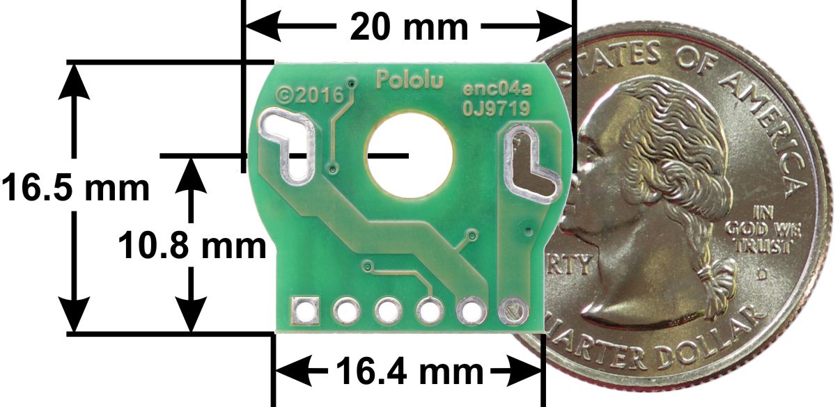 Kit de Acoplamiento de Encoder Magnético para Motorreductores de Metal 20D mm (20 CPR; 2,7-18 V)