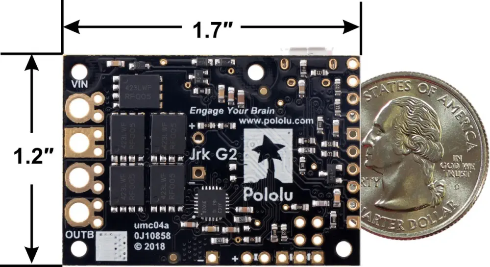 Pololu Jrk G2 21A 6.5-40V フィードバック付きUSBモータコントローラ - クリックで拡大