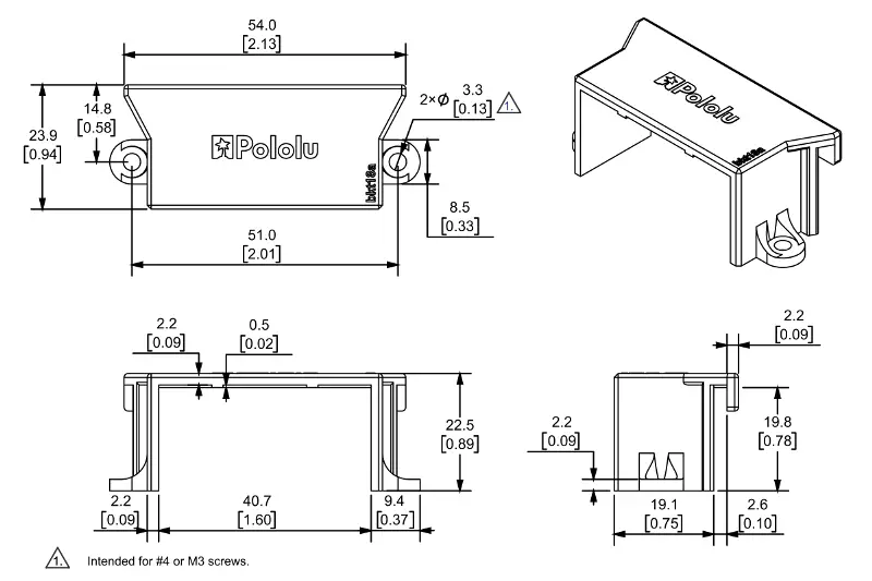 Support pour Servomoteur Standard Polulu - Cliquez pour agrandir