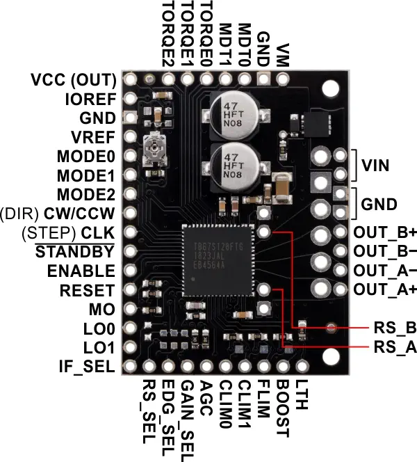 Pololu TB67S128FTG Stepper Motor Driver Carrier - Click to Enlarge