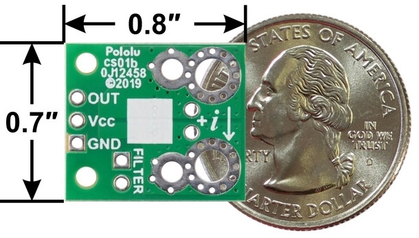 Placa de Conexión del Sensor de Corriente Pololu ACHS-7125 (±50A) -Haga Clic para Ampliar