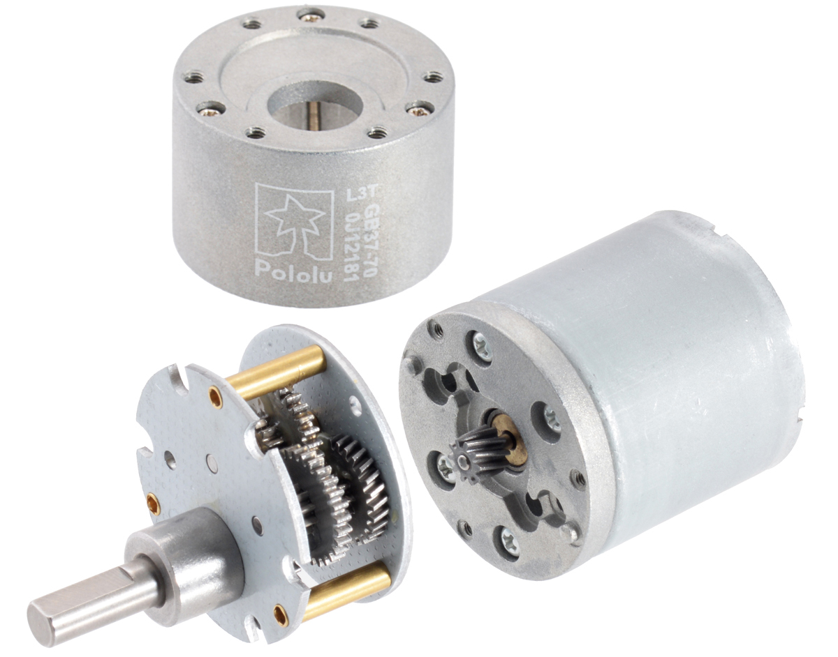 Pololu 100:1 Metal Gearmotor 37Dx57L mm 12V (Helical Pinion) - Click to Enlarge