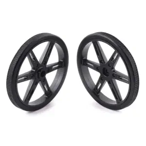 Paire de roues Pololu pour cannelures servo standard (25 dents, 5,8 mm) 70 x 8 mm (noir)