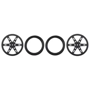 Paire de roues Pololu pour micro cannelures servo (21 dents, 4,8 mm) 60 x 8 mm (noir)