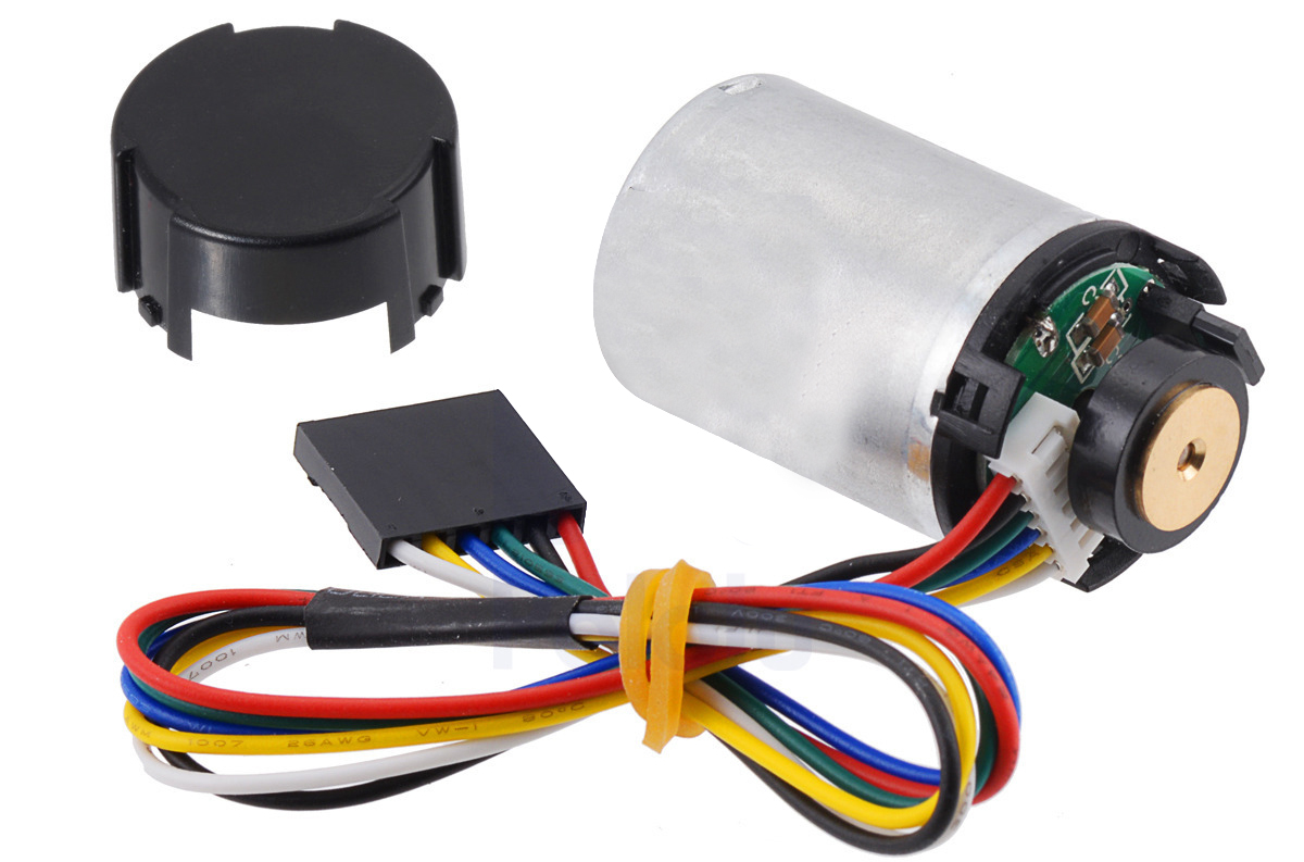 Pololu LP 6V 2oz-in Motor with 48 CPR Encoder (No Gearbox) - Click to Enlarge
