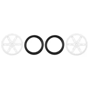 Pololu Paire de Roues pour Micro Cannelures Servo (21T, 4,8 mm) 60x8 mm (Blanc)