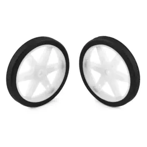 Pololu Paire de Roues pour Micro Cannelures Servo (21T, 4,8 mm) 60x8 mm (Blanc)