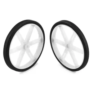 Pololu Paire de Roues pour Servo Standard (25T, 5,8mm) 90x10 mm (Blanc)