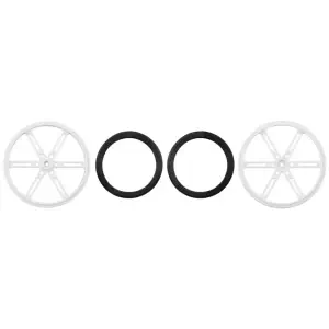 Pololu Paire de Roues pour Servo Standard (25T, 5,8mm) 90x10 mm (Blanc)