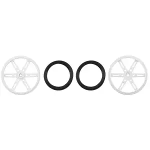 Pololu Paire de Roues pour Servo Standard (25T, 5,8mm) 70x8mm (Blanc)
