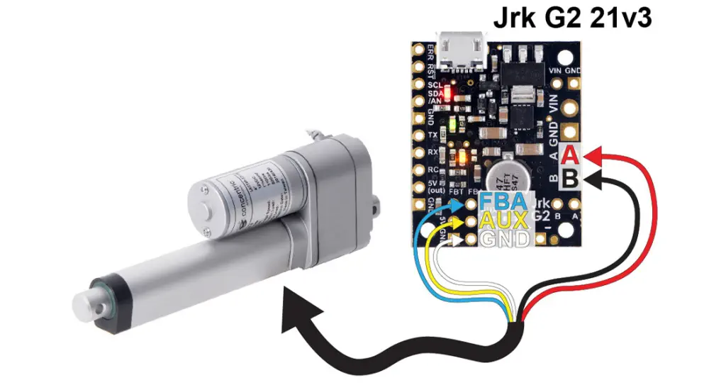 Pololu Glideforce High-Speed LD Linear Actuator w/ Feedback, 12kgf, 12In Stroke, 12V - Click to Enlarge