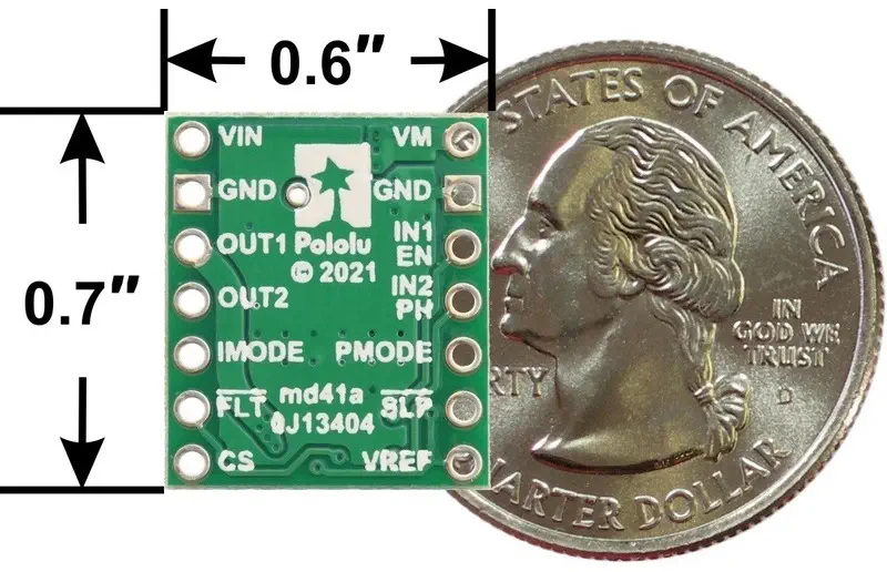 Portador de Controlador de Motor DC c/ Escobillas Individual DRV8876 de Pololu - Haga Clic para Ampliar