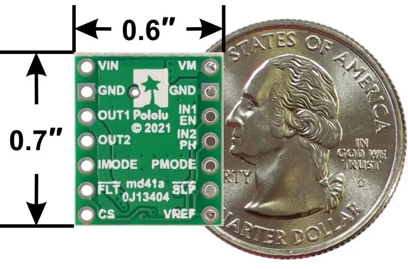 Pololu DRV8874 Support de pilote de moteur CC à balais simple - Cliquez pour agrandir