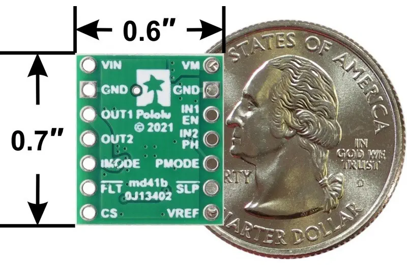 Pololu DRV8876 (QFN) Support de pilote de moteur CC à balais simple - Cliquez pour agrandir