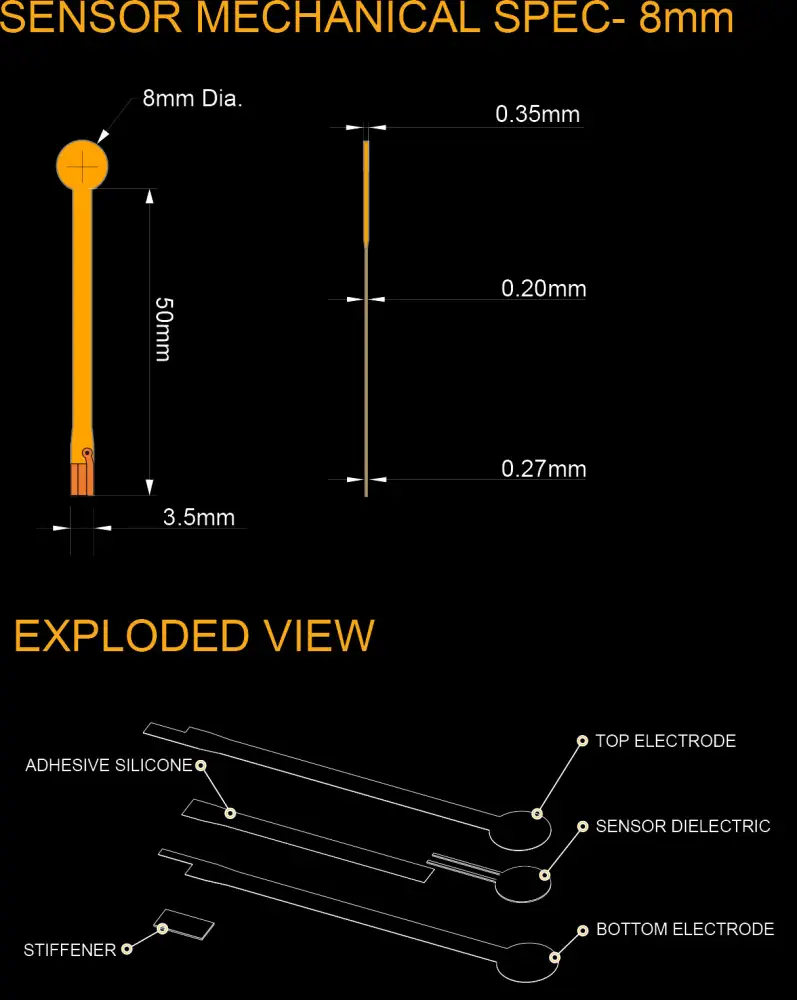 Capacitive Force Sensor 8 mm 1 N (0.2 lbs) - Click to Enlarge